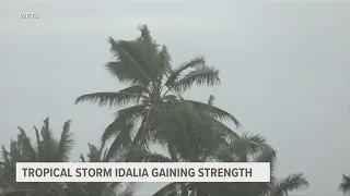 Tropical storm Idalia gaining strength, Florida preparing for it to hit land later this week