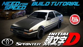 Need for Speed 2015 | Initial D Toyota Sprinter Trueno GT-APEX AE86 Build Tutorial | How To Make