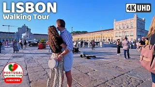 🇵🇹 [4K WALK] Friday Evening Downtown Lisbon Walking Tour July 2023