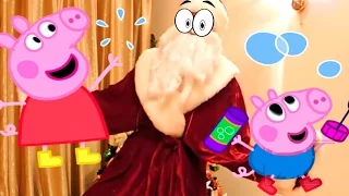 Настя и Дед мороз Игрушки Настюшик играет в развлекательной комнате
