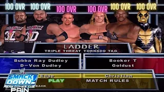 LADDER Triple Threat Tornado Tag BUT everyone's OVR is 100 | Smackdown! Difficulty | HCTP | PCSX2