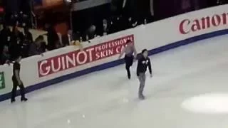 GPF-2016 Warm UP (SP MEN) Hanyu/Uno/ Fernández/Rippon/Chan/Chen MARSEILLE