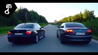 Audi A8 3.0TDI vs BMW 535d Drag; zhmuraTV