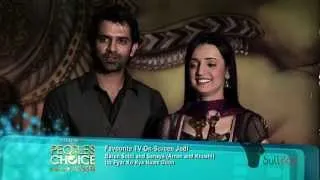 Barun Sobti & Sanaya Irani win Favorite TV On-Screen Jodi at the People's Choice Awards 2012 [HD]