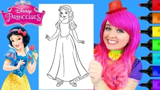 Coloring Snow White Disney Princess Coloring Page Prismacolor Paint Markers | KiMMi THE CLOWN