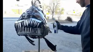 Angler Fish Welded Scrap Metal Sculpture Time Lapse Mig Welding