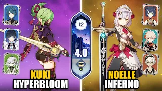 Noelle Inferno Team & Kuki Hyperbloom Team | Spiral Abyss 4.0 Floor 12 9 Stars | Genshin Impact