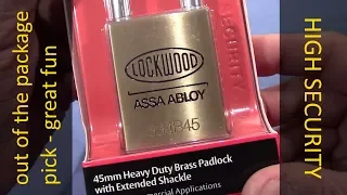 (picking 510) LOCKWOOD 334B45 - HIGH SECURITY padlock picked out of the package