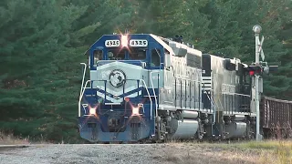 LSRC 4325 and LSRC 302 lead 326S through Alpena Mi and do some switching at Ossineke Mi