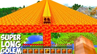 What if you SPAWN SUPER LONG LAVA GOLEM OF 1000 BLOCKS in Minecraft ? LONGEST LAVA IRON GOLEM!