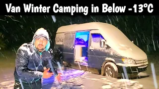 Solo Winter Camping in Below -13°C  || Living in Van