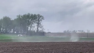 ⚠️ CRAZY TORNADO VIDEO ⚠️ Multi vortex tornado just nearly hit a tour van! south of Storm Lake, IA