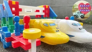 学研ニューブロック☆ドクターイエローとN700A新幹線のおもちゃを組み立てて遊んだよ。子ども向け【ウピさん＆upisch】