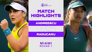 Bianca Andreescu vs. Emma Raducanu | 2023 Miami Round 1 | WTA Match Highlights
