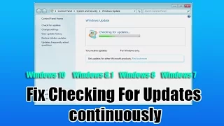 Fix Checking For Updates Continuously Windows 7 , 8 , 8 1, 10