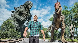 Godzilla Saves Man from a Spinosaurus