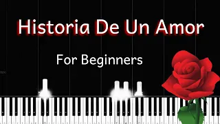 Historia De Un Amor piano - Very Easy Piano Tutorial (Slow)