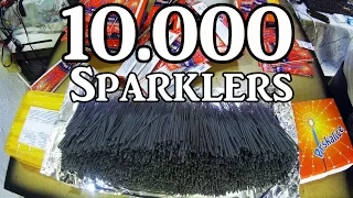 Lighting 10,000 Sparklers At Once!