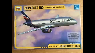 Build a model of airliner Sukhoi Superjet 100, scale 1: 144