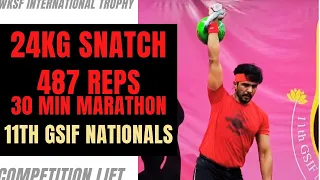 24kg Snatch 30 Min I 487 RP I GSIF National Kettlebell Sport Championships 24 I BW71.8kg I PR