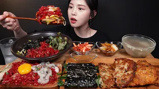 SUB)광장시장 특집! 마약김밥 빈대떡 육회비빔밥 낙지탕탕이 고기완자까지 꿀조합 리얼사운드 Market Food Mukbang Asmr