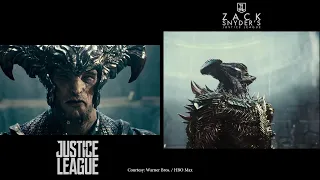 Justice League Comparison: 2017 vs. 2021 | Steppenwolf's Arrival