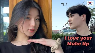 GRWM for a Date! | Korean Boyfriend speaking Danish | Make Up Tutorial & Couple café Vlog in Seoul