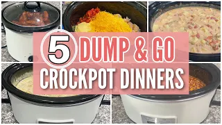 The BEST Dump & Go Slow Cooker Recipes | 5 Super EASY Slow Cooker Dinner Ideas