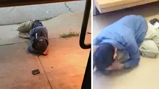 Homeless Man Sleeps on Doorstep of Shelter in Hopes of Finding His Lost Dog