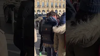 Lucien laviscount at paris with fans #shorts #views #parisfashionweek #youtubeshorts #