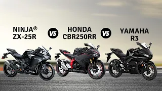 KAWASAKI ZX-25R VS HONDA CBR250RR VS YAMAHA R3