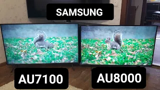 Телевизор Samsung AU8000 и AU7100 сравнение