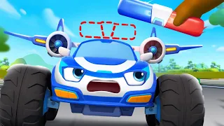 Where is Police Car's Siren？| Police Cartoon | Monster Truck | Kids Songs | BabyBus - Cars World