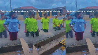 Hairdresser's apprentices made to kneel on the road as punishment for being stubborn (video)