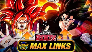 200% LEADER SKILL BUFF! LEVEL 10 LINKS 100% RAINBOW STAR SSJ4 VEGITO! (DBZ: Dokkan Battle)