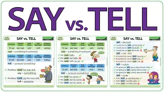 SAY vs. TELL - SAID vs. TOLD - What is the difference? English lesson