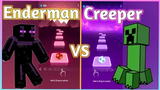 Minecraft - Enderman Rap vs Creeper Rap (Dan Bull + Rockit Gaming) Tiles Hop EDM Rush