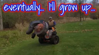 Lawn Care Vlog Leaf Clean Ups on a SUNDAY