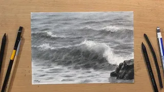 How to Draw Waves in Charcoal - Full Length Drawing Tutorial