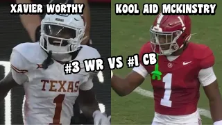 Xavier Worthy Vs Kool Aid Mckinstry 🔥 (WR Vs CB) 2023 Texas Vs Alabama highlights