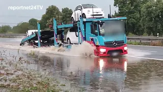 Unwetter im Havelland - Überflutung bei Brieselang und Wustermark