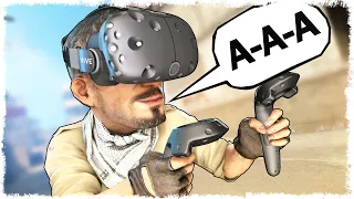 КАК-ЖЕ У НЕГО БОМБИТ НА CS:GO В VR!!!