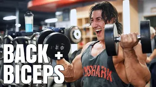 BACK THICKNESS & BICEPS - FULL ROUTINE + TIPS FOR MASS