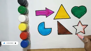 Shapes drawing for kids, Learn 2d shapes, colors for toddlers | Preschool Learning