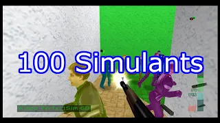 Perfect Dark N64 - Max Bots #2 - VS 100 Simulants - GE Classic Weapons (Decompilation Mod)