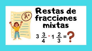 RESTA DE FRACCIONES MIXTAS 🤓