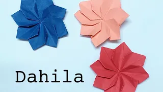 How to make Origami Dahlia | Flower Dahlia|PariJoy's Origami#diy #origami #easycrafts#pop#trending