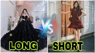 long vs short / bag / nail / dress / makeup