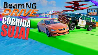 Corrida suja com Batidas e Obstáculos no BeamNG Drive Multiplayer