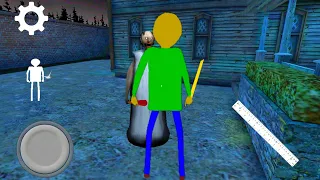 ESCAPING AS BALDI IN GRANNY 3 GATE ESCAPE ENDING (HARD MODE)